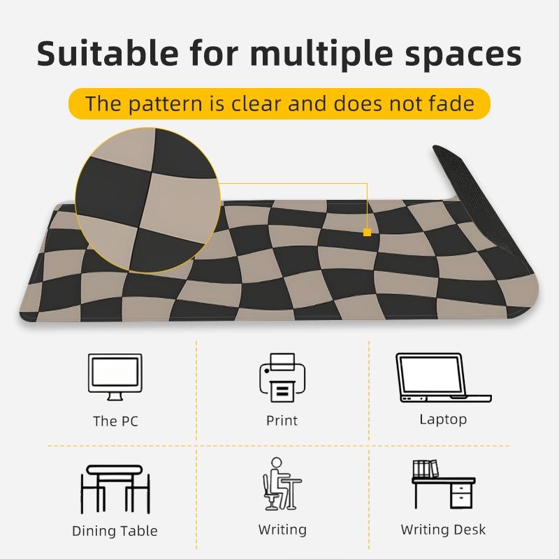 Checkered Pattern Large-Sized Gaming Mouse Pad, Black And Beige Desktop Protection Pad, Anti-Slip Rubber Lock Edge High-Definition Printing, Suitable For Computers, Laptops, Offices, Homes, As A Gift For Family And Friends, Gaming Desk Accessory Checkered Pattern Large-Sized Gaming Mouse Pad, Black And Beige Desktop Protection Pad, Anti-Slip Rubber Lock Edge High-Definition Printing, Suitable For Computers, Laptops, Offices, Homes, As A Gift For Family And Friends, Gaming Desk Accessory