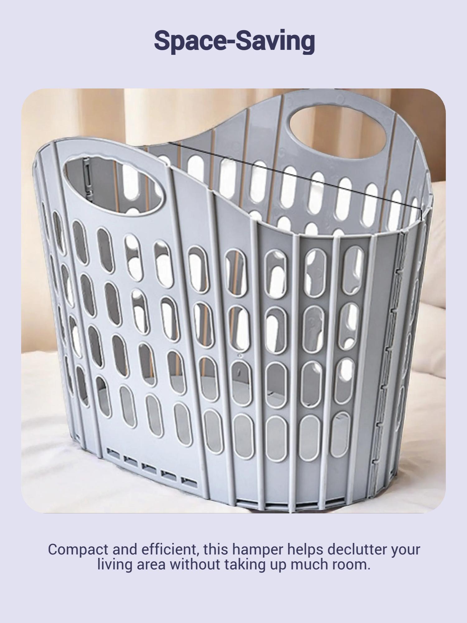 Foldable Laundry Basket, Multifunctional Bathroom Dirty Clothes Storage Bin, Wall-Mountable Handheld Hamper, Space-Saving Design