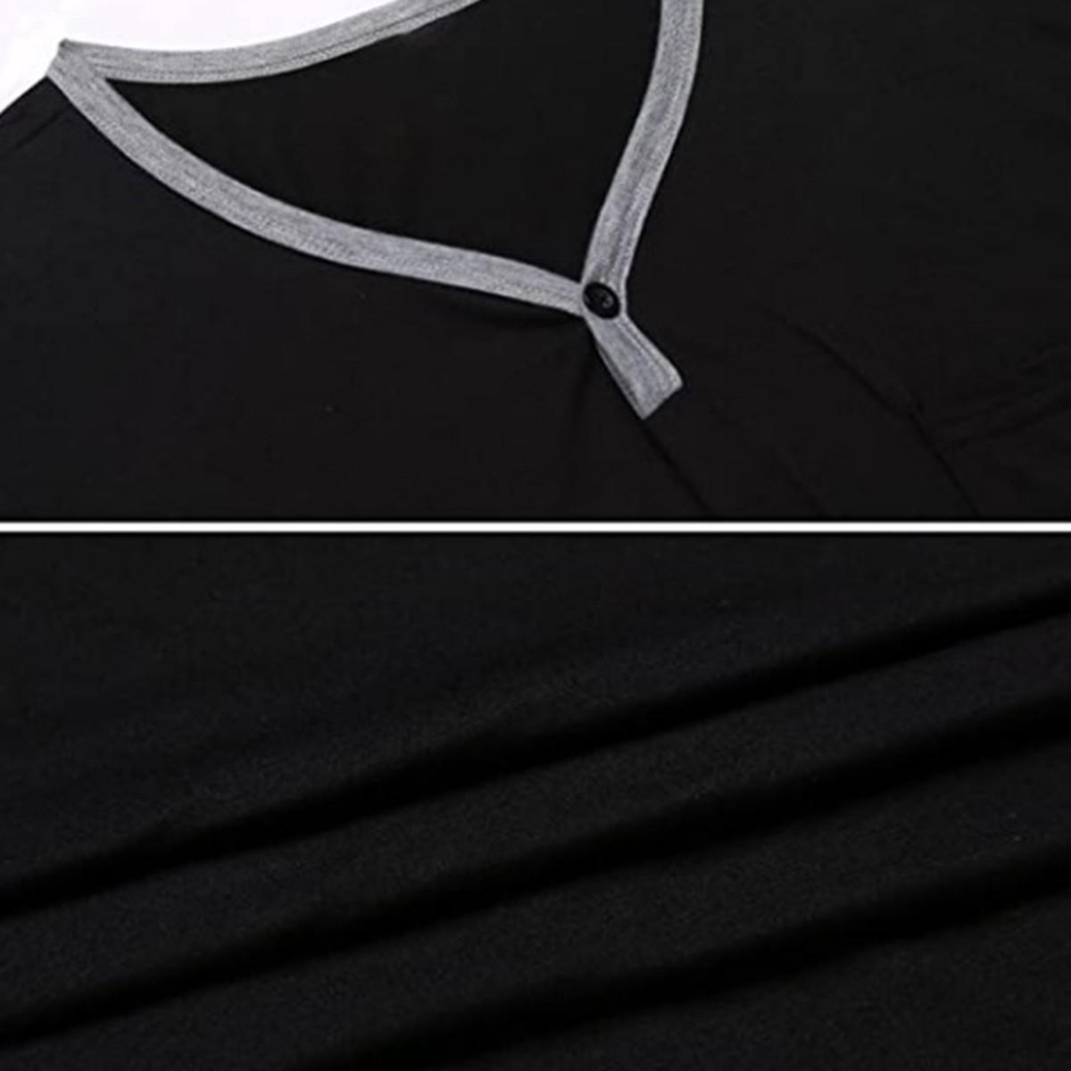Men's Raw Street Wear Short-Sleeve Loungewear Robe - Menswear Nightwear, Thin Lengthened, Relaxed Fit, Skin-Friendly Stretchy, Loose Homewear Bathrobe, Vintage Nightgown, Sizes M-3XL