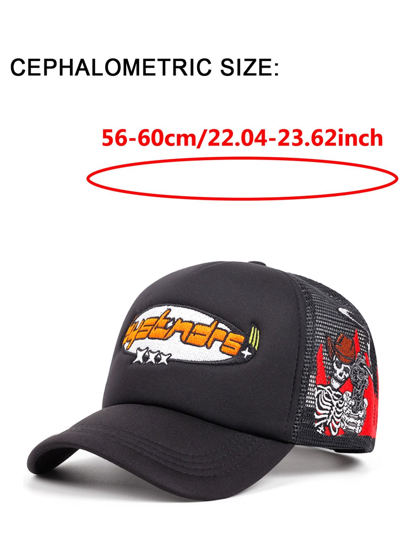 2026 New Personalized Breathable Mesh Hat Three Star Skeleton Gunner Embroidered Trucker Hat Baseball Hat Street Fashion Creative Hip Hop Hat Outdoor Leisure Sports Sunshade Hat Daily Commuting Decorative Hat Male and Female Skateboarding Hat