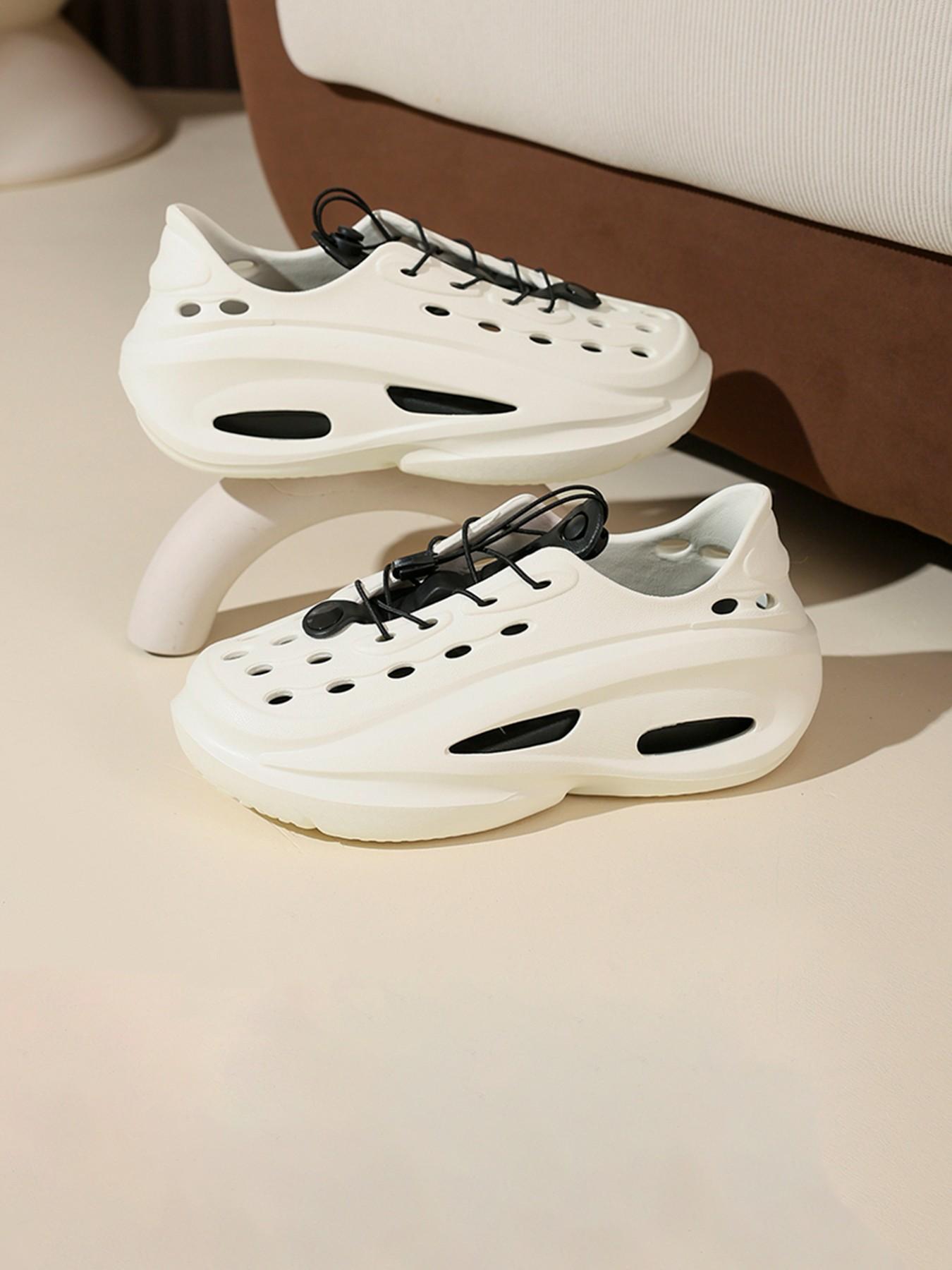 2026 Summer New Style Hollow Out Eva Sandals, Drawstring Dad Shoes, Couple Soft Sole Waterproof Beach Shoes, Bathroom Anti-Odor Quick-Dry Shoes