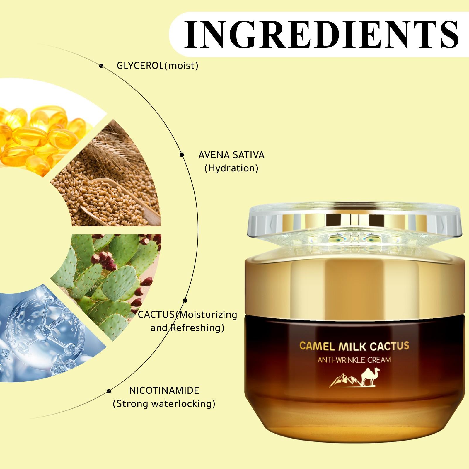 Camel Milk Anti-Wrinkle Balm, Oatmeal & Aloe Vera Essence, Niacinamide & Hyaluronic Acid, Deeply Nourishing, Moisturizing, Evening Care