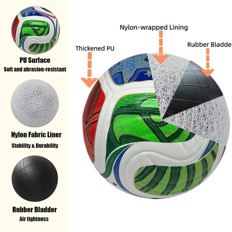 2026 Fifa World Cup Soccer Ball, Football Balls, Official Size 5, Thick PU Material, Seamless Durable Design, Ideal for Matches and Training, Top Gift Choice