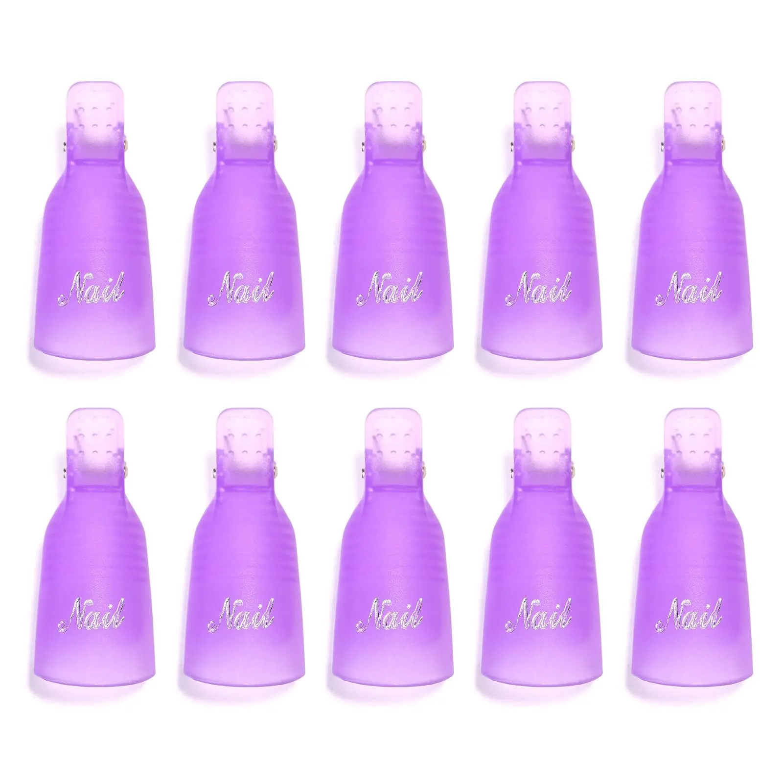 LULAA 10Pcs Reusable Nail Soak Off Clips, Durable ABS Plastic Gel Nail Polish Remover Caps, Manicure Soaking Tool for UV Gel Nail Removal Home Salon Use