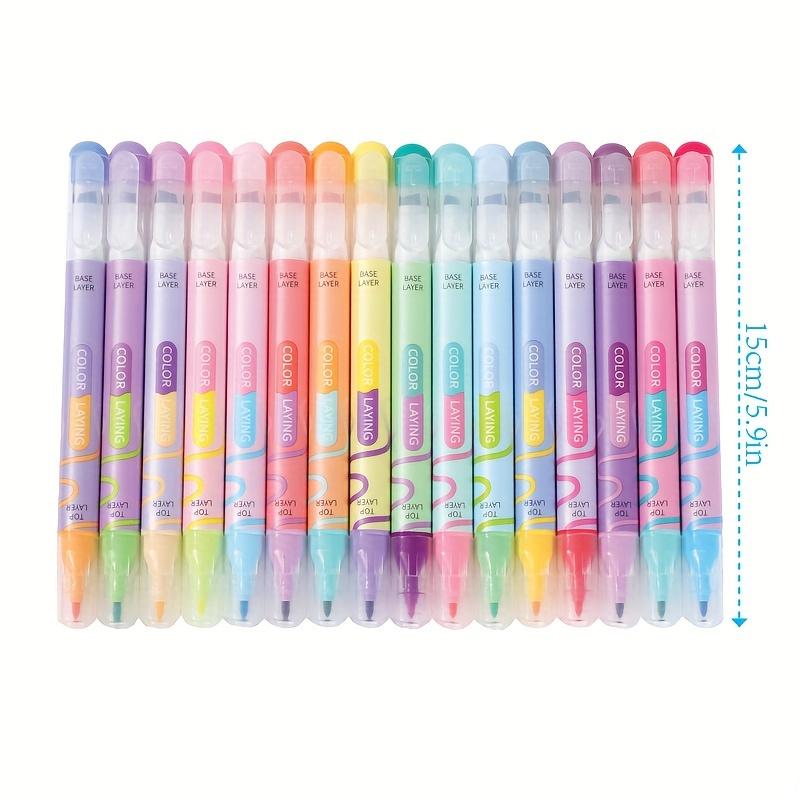 8/16 color highlighter pen set, double-ended two-color marker pen, color-changing magic pen, creative pen, Holiday gift pen, non-transparent, non-fading, suitable for diary, school and office supplies - ideal Christmas and Easter gifts