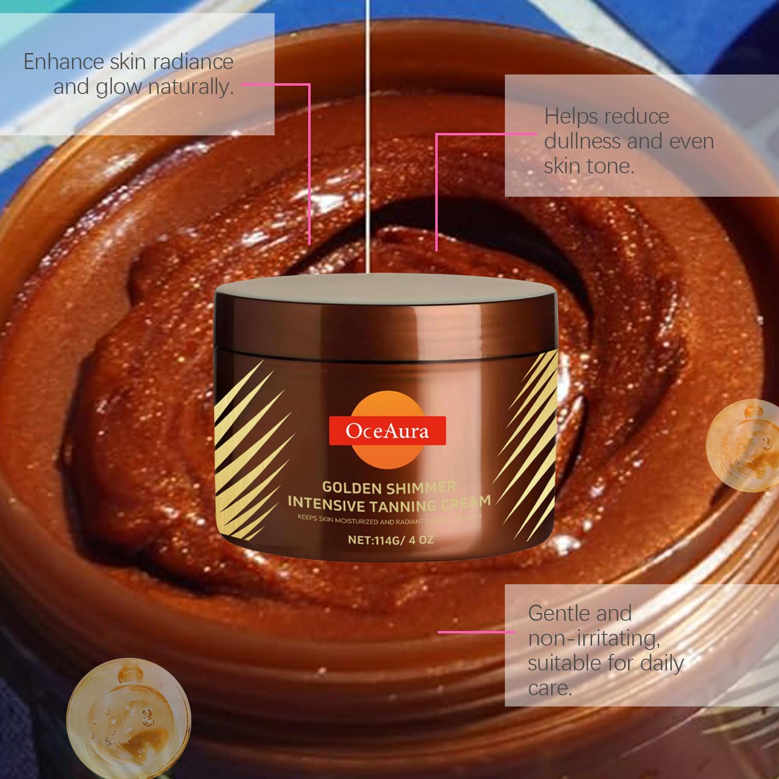 Shiny Darkening Body Cream (114g), Gentle Care for Skin, Summer Sun Protection, Even Tone, Nourishing Glow, Single Item