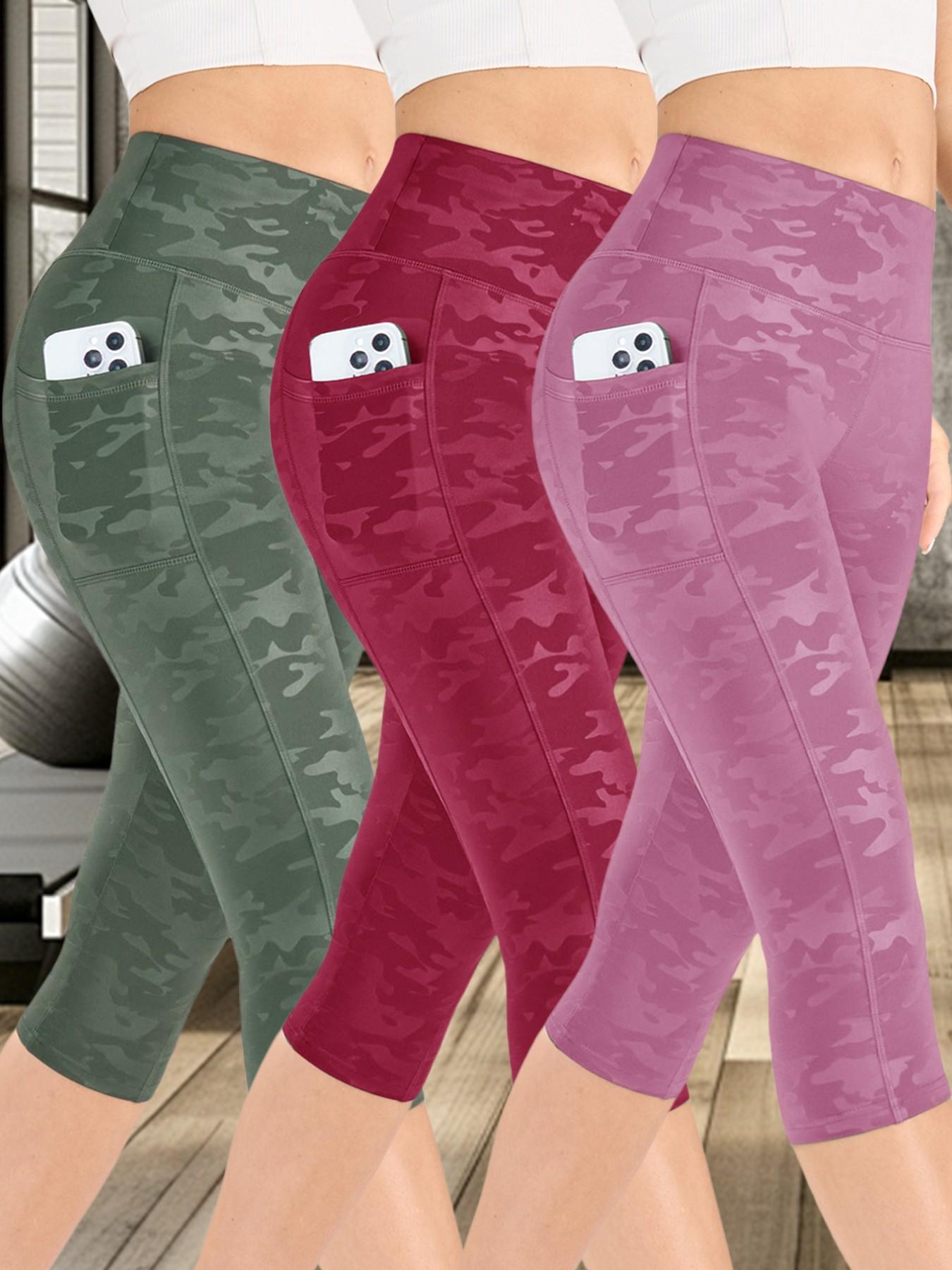 Women's Camo Print High Waist Stretchy Sports Leggings, Breathable Comfortable Skinny Pants, High Stretch Yoga Leggings, Workout Legging Capris, Ladies Sportswear for Indoor Outdoor Wear