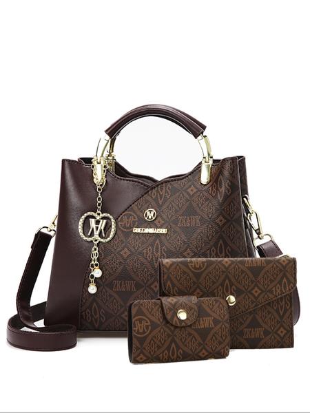 Classic Fashion Versatile Shoulder Bag, High-End Vintage Print Crossbody Backpack, Large Capacity Women's Bag, Casual Handbag Satchel, Casual Geometric Pattern