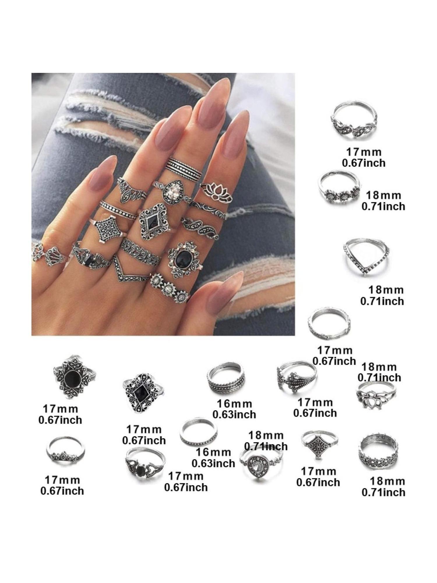 90 Pcs Vintage Silvery Stackable Ring Set for Women Men Bohemian Retro Midi Knuckle Rings Pack Hypoallergenic Alloy with Floral Geometric Snake Moon Patterns Punk Boho Style Jewelry Perfect for Daily Outfits Parties Gifting