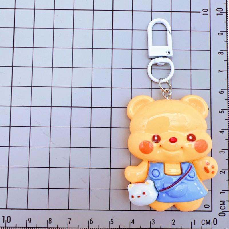 Cute Cartoon Butter Bear Resin Doll, DIY Keychain, Backpack Strap Accessory, Craft Material, Fun Decoration, Perfect Gift Idea