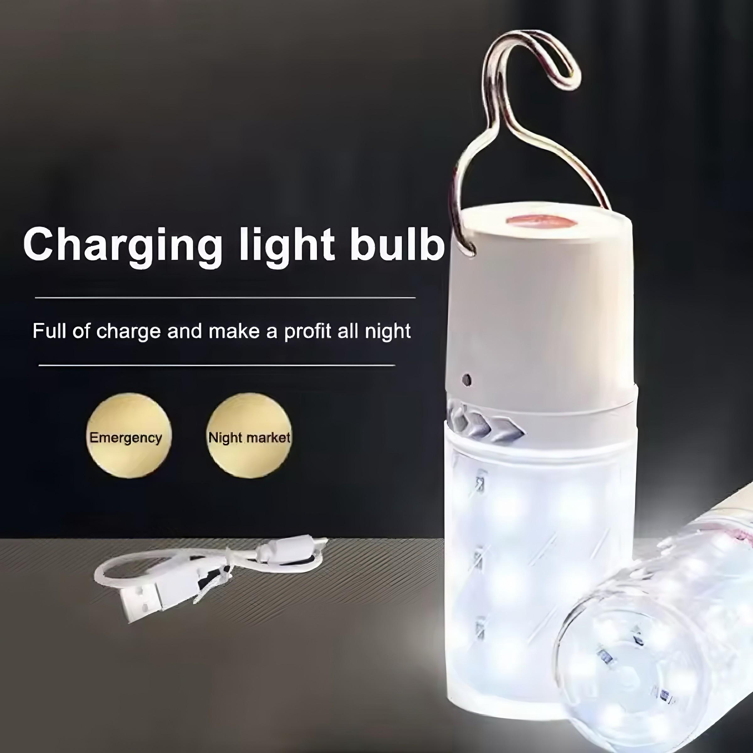 USB Rechargeable Emergency Light Bulb, Hook-Style Outdoor High-Lumen LED Camping Lantern, Portable Emergency Lighting Solution