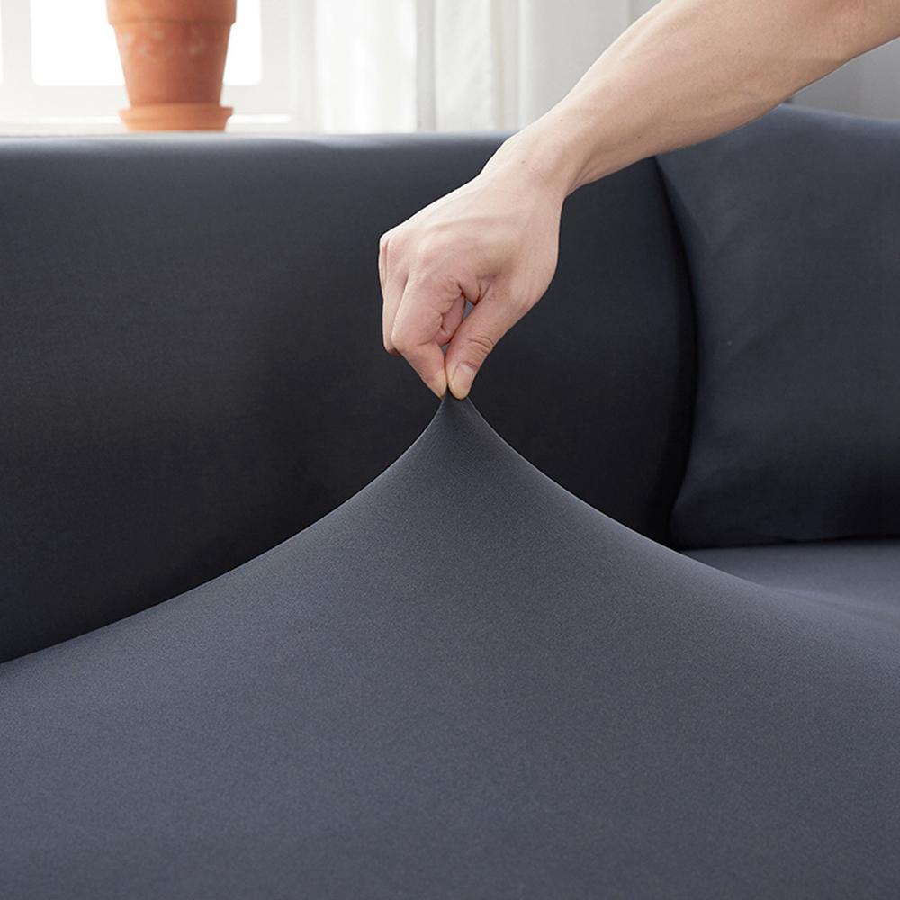 Stretch Sofa Slipcover - Solid L Shaped Couch Cover, Elastic Furniture Protection Covers for 1/2/3 Seater Living Room Couch & Relax Chair, Furniture Slipcovers