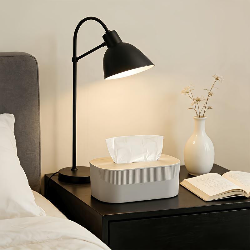 Nordic Minimalist Style Tissue Box, Arched Handkerchief Box with Grain Lid, Large Napkin Dispenser, Autumn Decoration Bathroom, Suitable for Bathroom, Bedroom, Living Room, Student Dormitory. Bathroom Additions