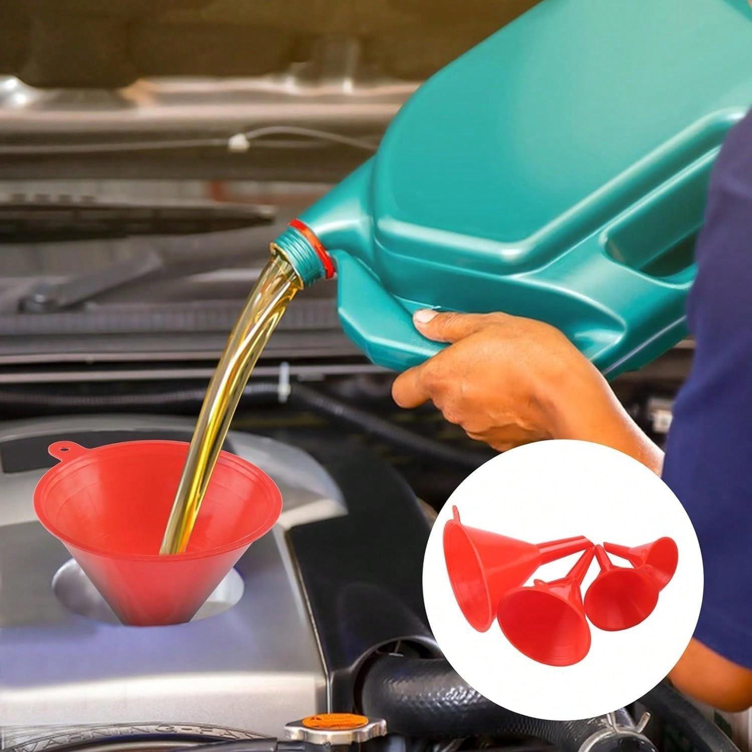 10Pcs Funnels for Automotive Use & 7pcs Gas Can Spout Replacement, Wide Mouth Fuel Funnels, Plastic Long Neck Oil Funnel, Flexible Right Angle Funnels, with Detachable Spout and Filter for Water/Gasoline/Coolant/Engine Oil