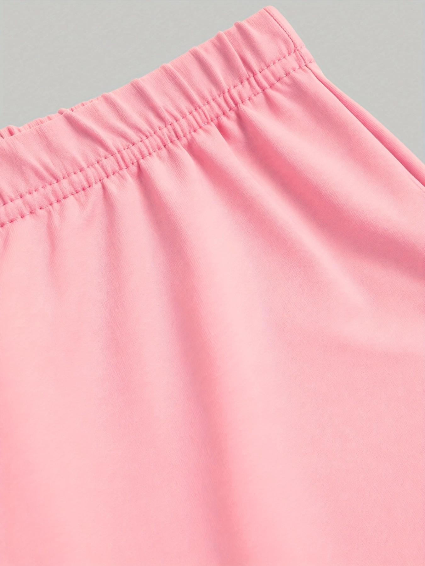 Girls' Sweet Cool Star Print Short Sleeve Bell Bottom Set, T-Shirt with Star Pattern, Casual Breathable Comfort