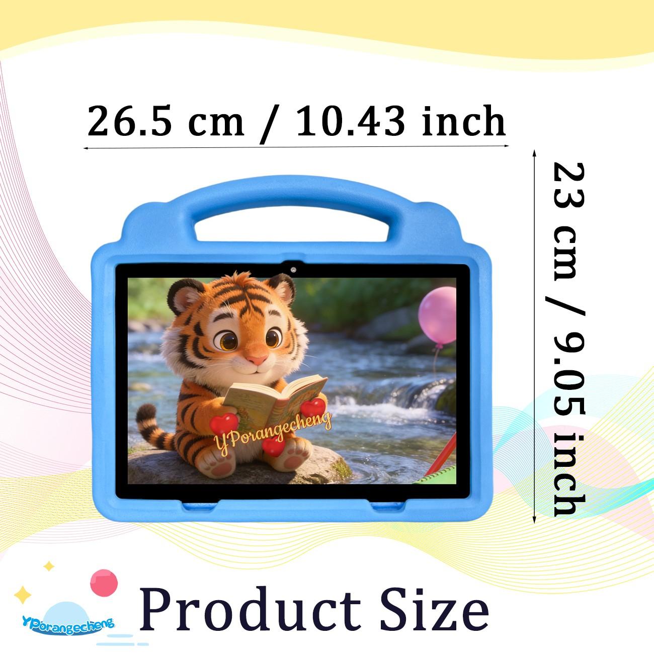 10.1 Inch Tablet for Students Children, Supports 5g WiFi Learning Entertainment, this upgraded 10.1-inch tablet offers 5G WiFi for fast and smooth learning and play, dual rear, front cameras for versatile shooting, a included protective case ,gift for kid