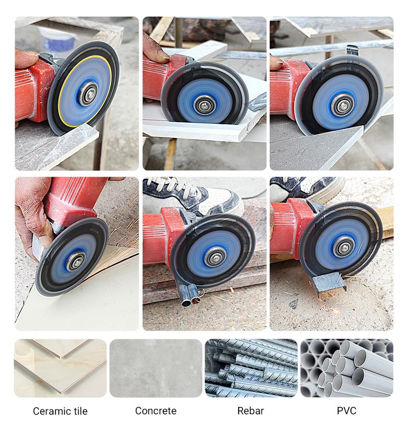 LOZLIN 3PCS 4.5" Multi-Material Cutting Blades - Dry Cut Metal,  Tile, Stone & Plastic - Angle Grinder Saw Blades for Alloy, Cast Iron & Marble (115mm) Tool Accessories