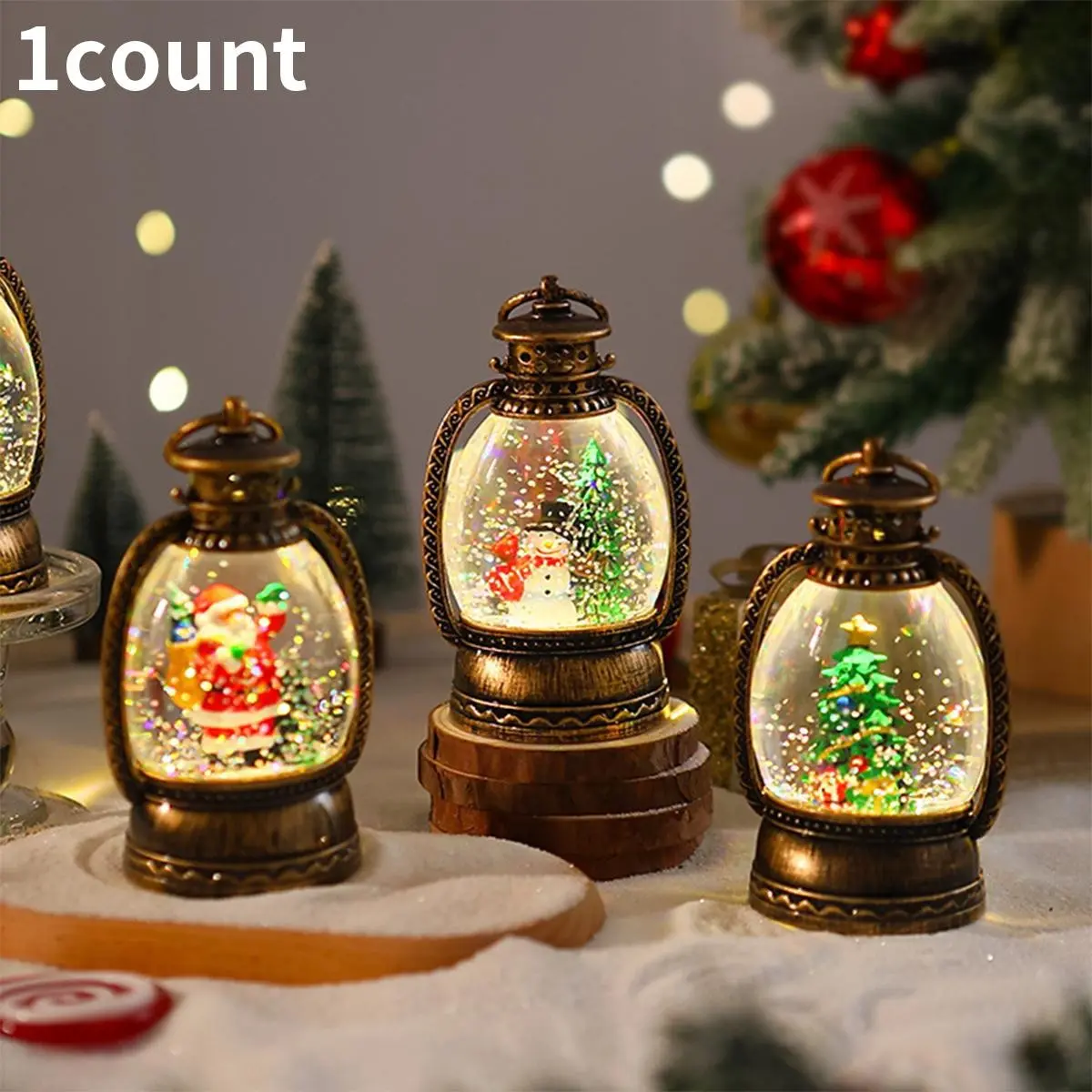 Christmas Water Crystal Ball Lamp, Decorative Light for Indoor Christmas Decoration, Perfect Gift for Bedroom Window Display