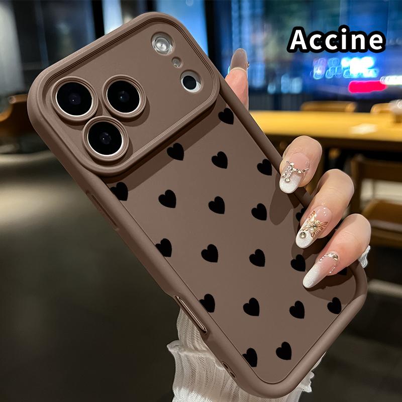 Popular Love Heart Pattern Case for iPhone 17 16 15 14 Pro Max 13 12 11 XR XS Air Plus Shockproof Non Slip Military-Grade Protection Silicone Cover
