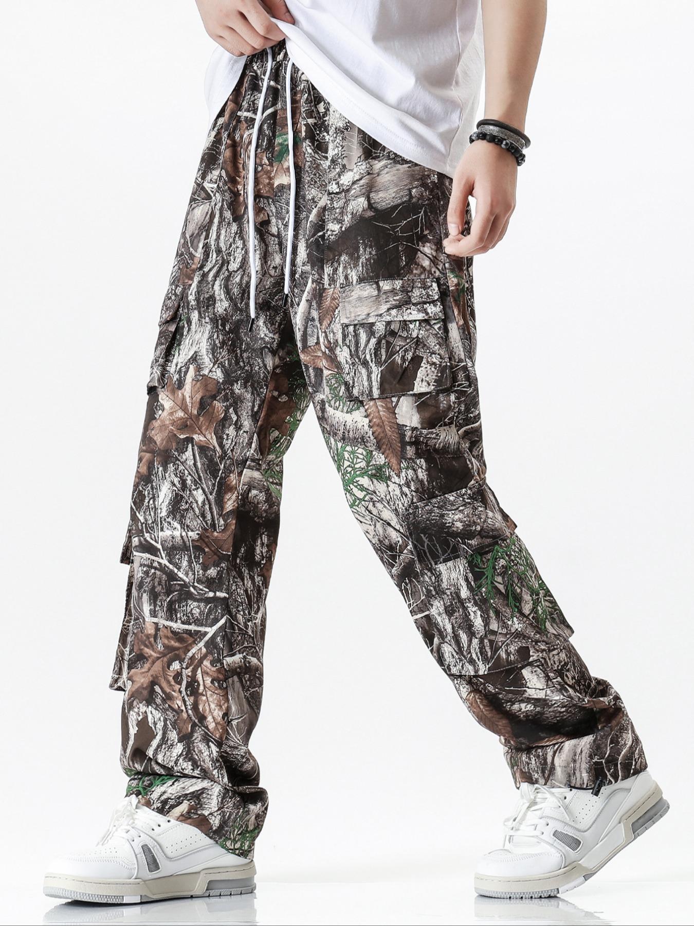 Men's Camo Print Pants, Casual Comfy Multi-pocket Trousers for Daily Wear, Fashion Men's Bottoms for Spring & Fall