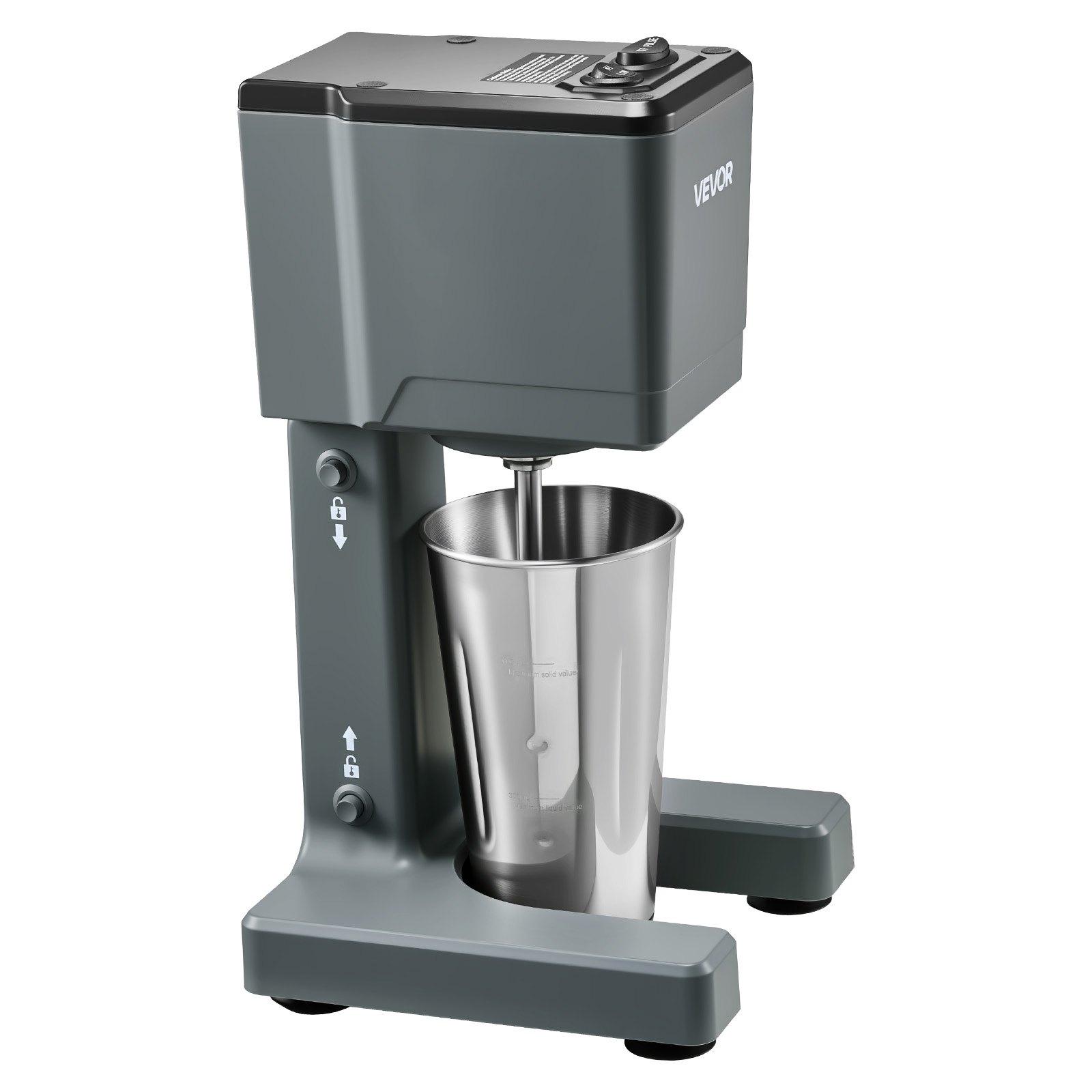 VEVOR Single-Head Stand Mixer - 150W (100 to 1199 W) AC120V Dual-Speed Steel & Plastic Milkshake Maker, 7.56× 7.48×13.78 In/ 192× 190× 350 Mm, 6.83 lbs, Stainless Steel Cup, No-Load Gear 1:17,000 rpm for Home Kitchen, Bar Beverage Shop