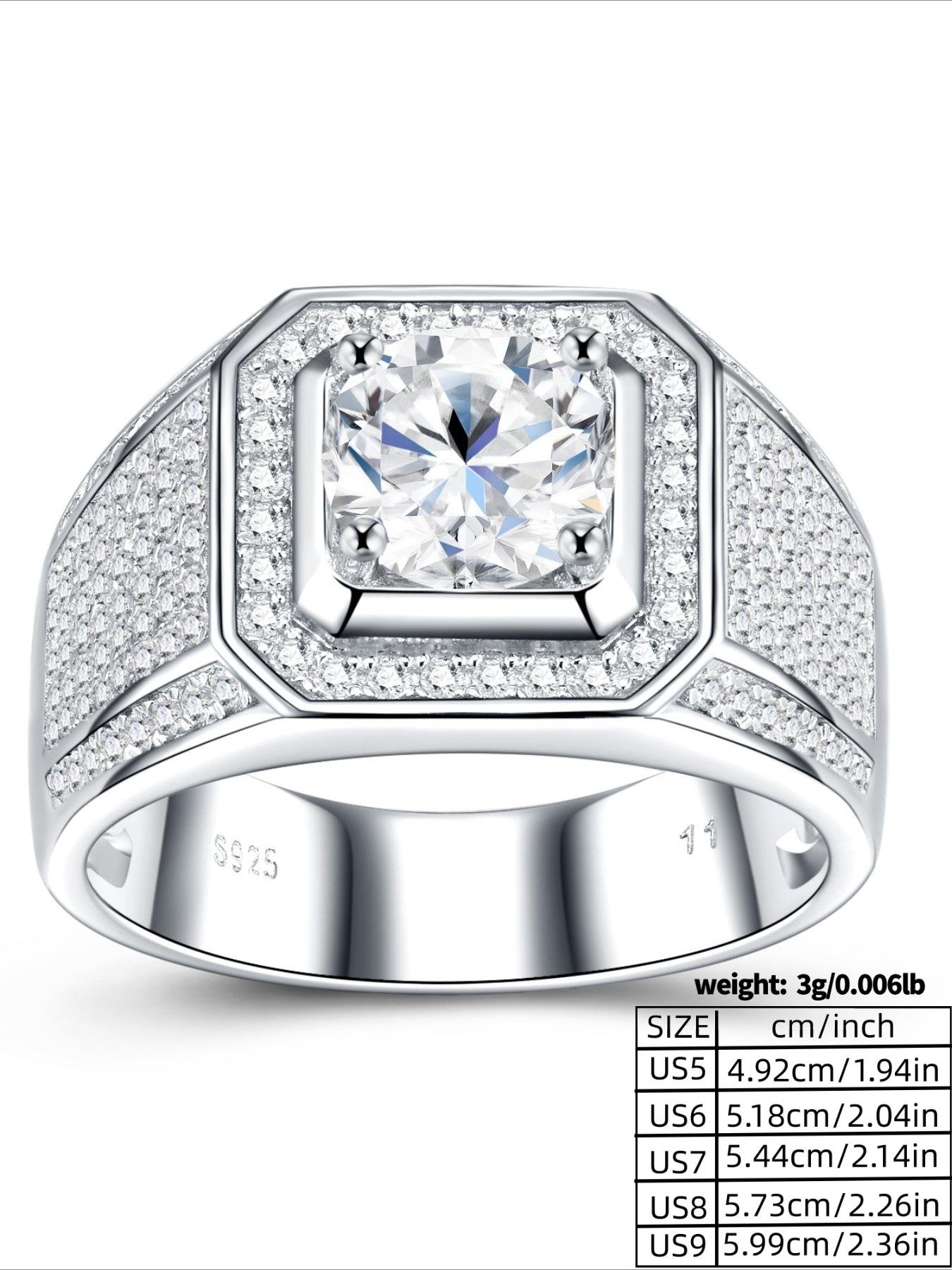 Father's Day Mother's Day Gifts, Big Male Rings, Niche High-end Sense Chilled Full Diamond Rings, Elegant Light Luxury Rings, Jewelry Men's Rings