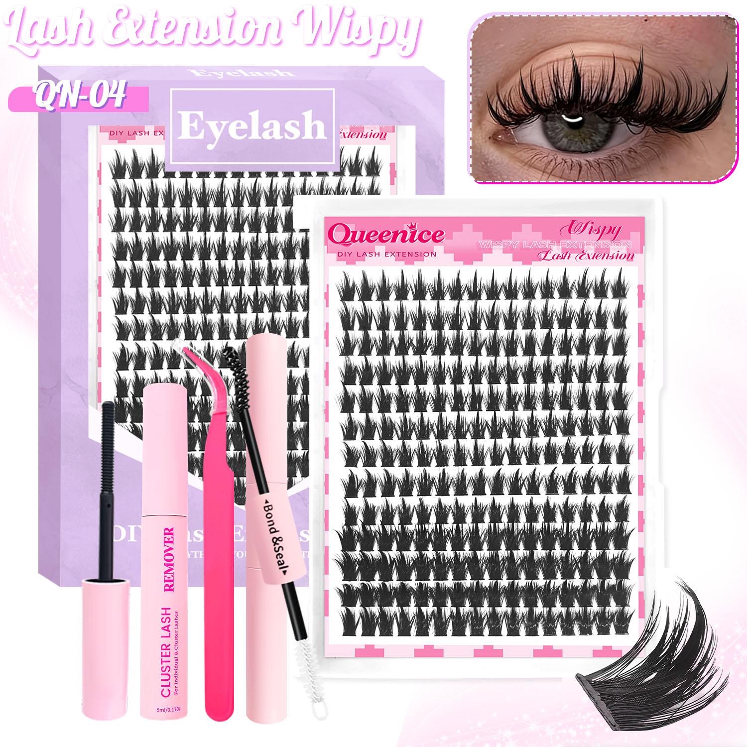 Lash Clusters with Spike Manga Wet Look Lash Clusters Kit Spiky Lash Extension Individual Lashes Cluster Eyelash Extensions Manga Lashes Clusters Wispy Eyelash Clusters