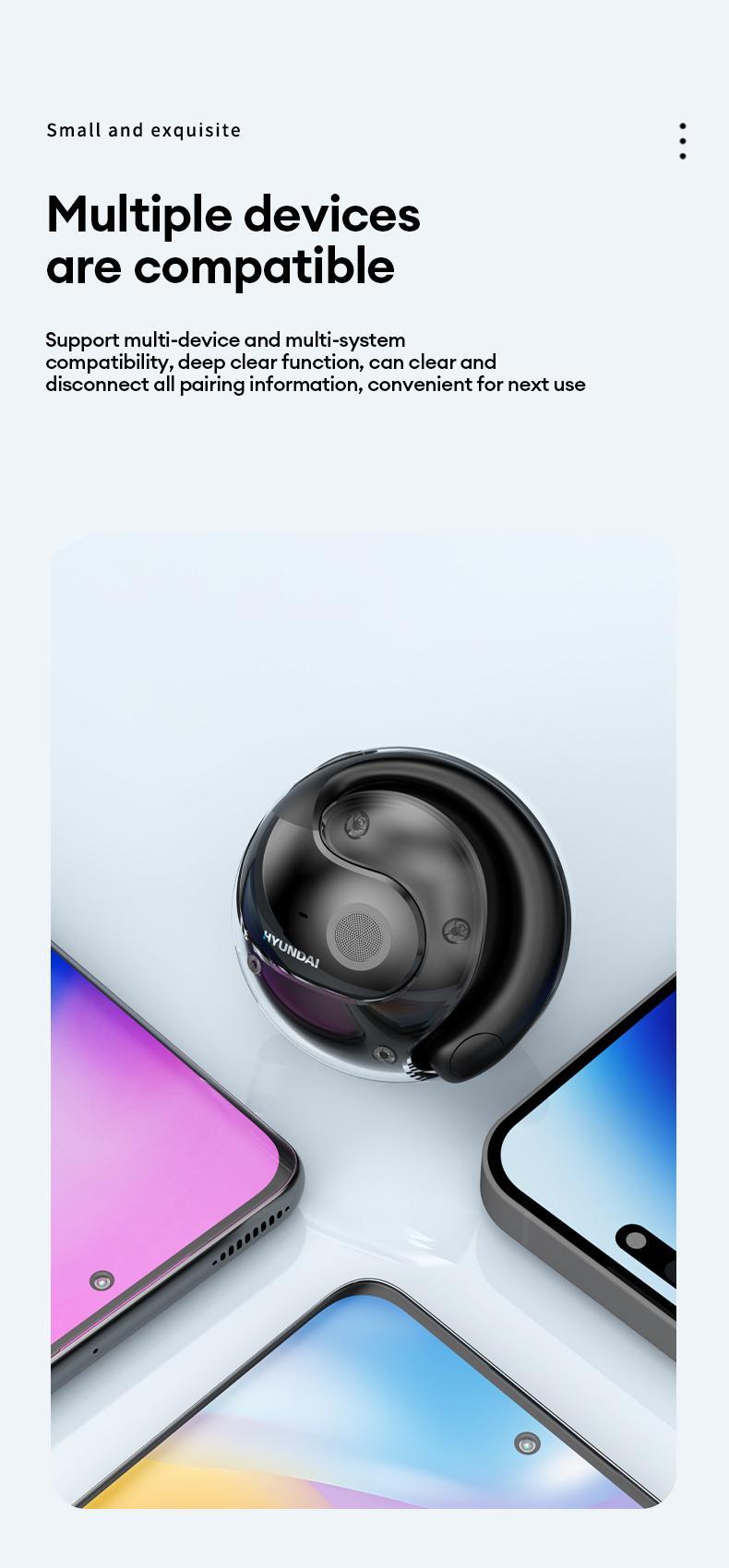 HYUNDAI T26 PRO Audio Earbud Wireless Bluetooth 5.4 Stereo Headset, Chargeable & Automatic Connection, Noise Reduction, Waterproof Sport Headphones for Music & Calls HYUNDAI T26 PRO Audio Earbud Wireless Bluetooth 5.4 Stereo Headset, Chargeable & Automatic Connection, Noise Reduction, Waterproof Sport Headphones for Music & Calls