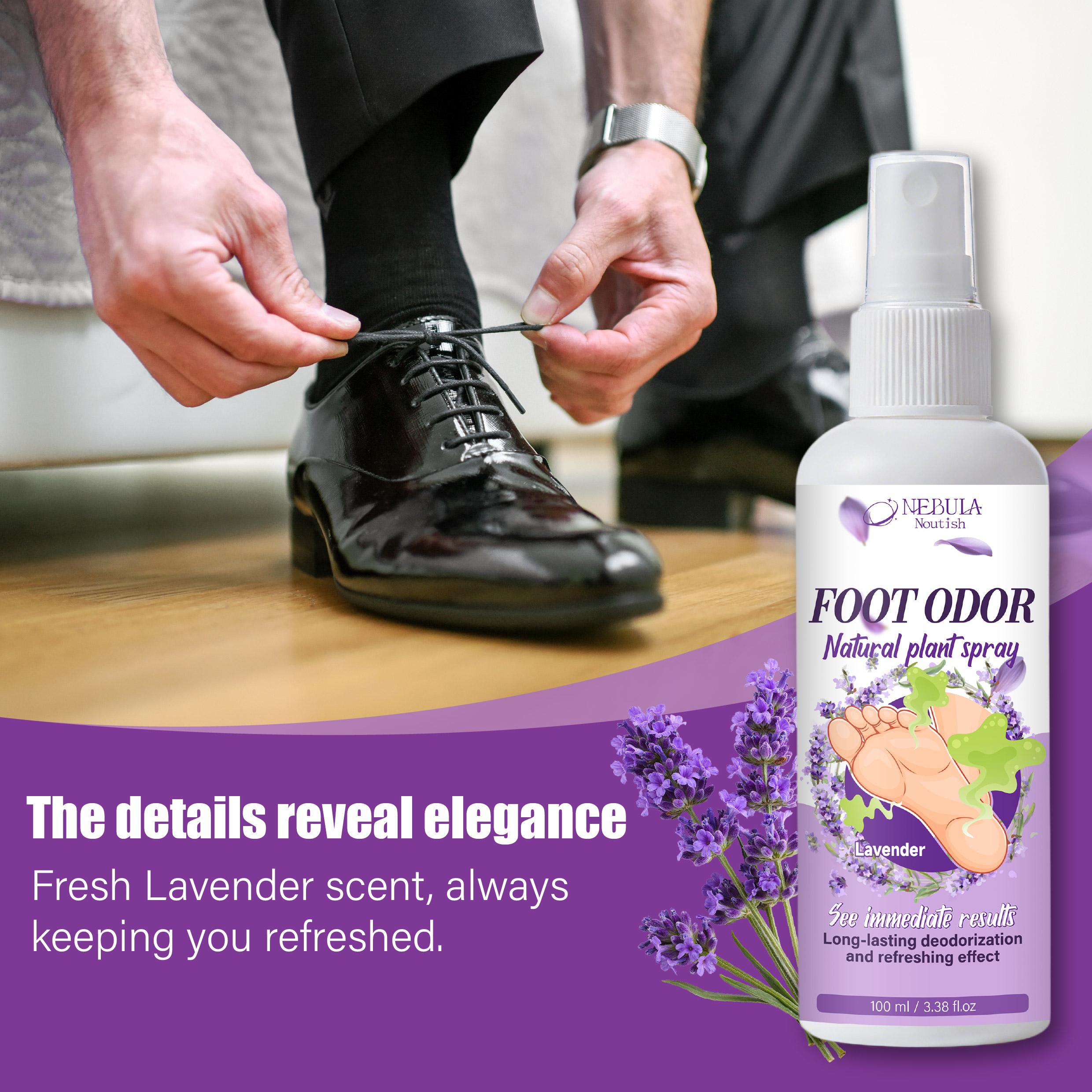 Lavender Plant-Based Foot Deodorant Spray, Odor Control & Antibacterial ...