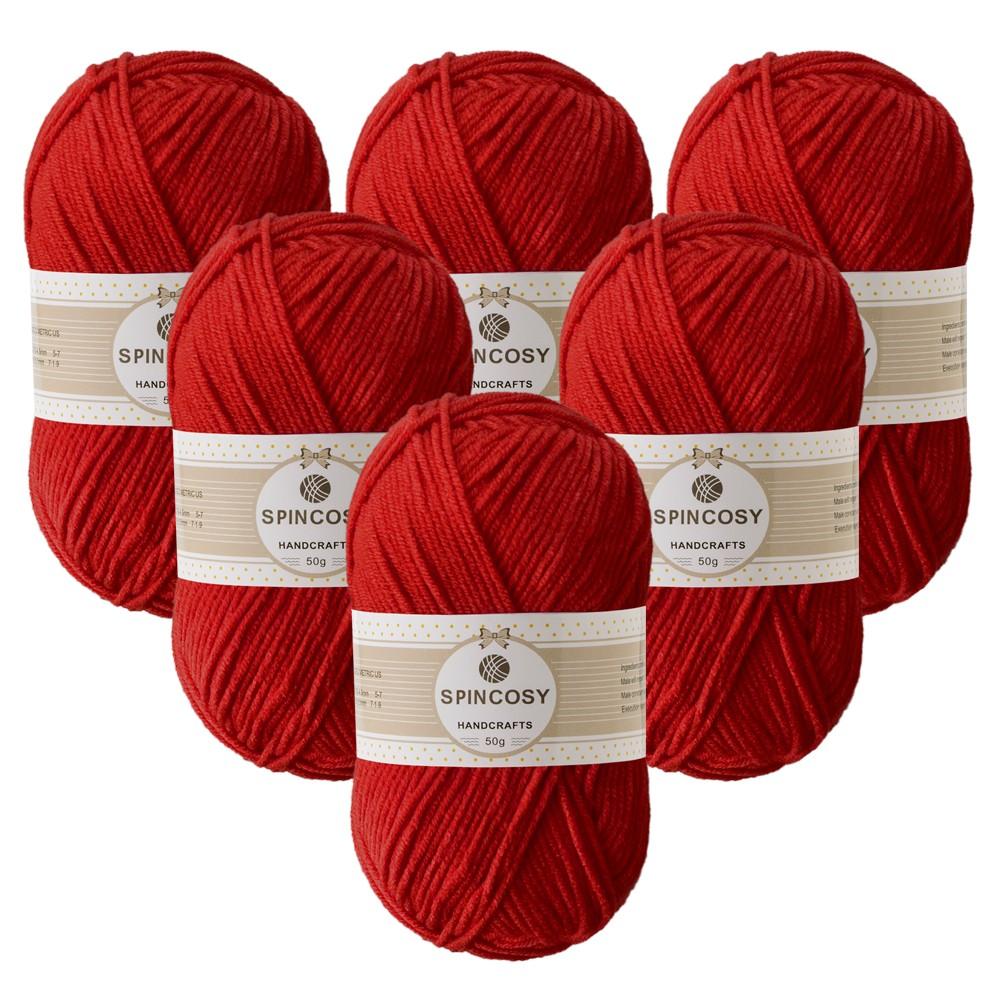 6 Color Macaron Acrylic Yarn Balls, 50g Lightweight Knitting Thread, DIY Spring Summer Crafts, Travel Handmade Kit, Gift Set