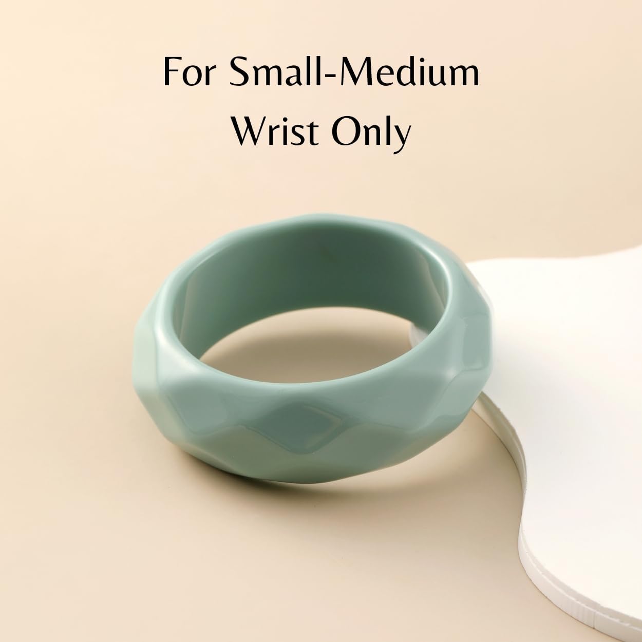 Plastic Bangle Bracelet for Women | Faceted Chunky Statement, Wide Bold, Geometric Transparent , Green Brown Blue, Beach  Summer