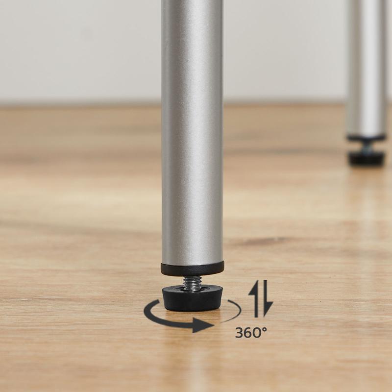 HOOBRO Tempered Glass Side Table for Bathroom, Bedroom, Home Office, Steel Frame Durable Glass Shelf, 3 Tier Standing Shelf Unit,  Space-Saving, Silver#springtok