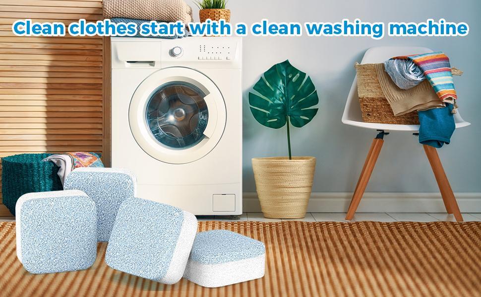 AGICEA Washing Machine Cleaner Descaler 12 Pack - Deep Cleaning Tablets For HE Front Loader & Top Load Washer, Septic Safe Eco-Friendly Deodorizer, Clean Inside Drum And Laundry Tub Seal - 12 Month Supply  Multifunction Strong Deodorization
