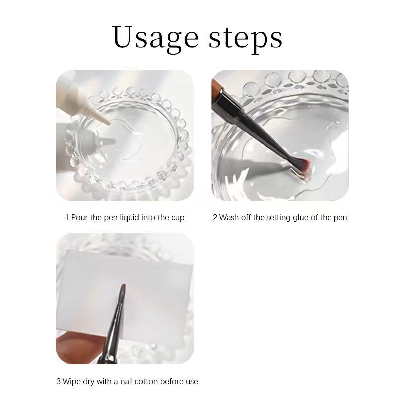 Flat head/round head/large square circle/professional nail brush - gel repair brush for nail design, fine tip nail brush, nail tools, Nail Design Pen, suitable for acrylic nail art, DIY Nail Art, DIY Manicure, household and salon use, Nail Supplies