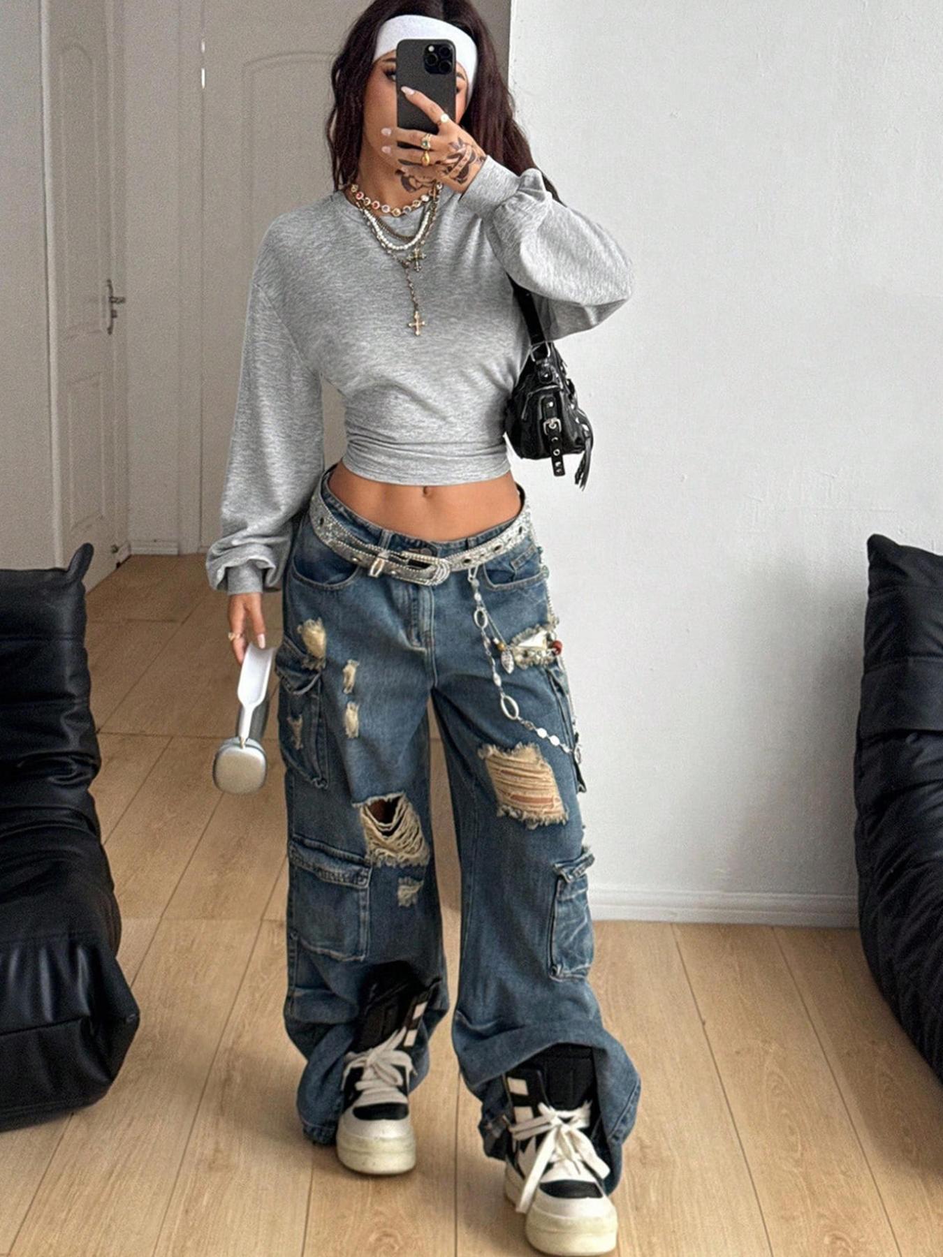 Casual Street Style Drawstring Hoodie, Versatile Short Fitted Cropped Sweatshirt for Daily Wear, Trendy Women's Fashion Top, Womenswear