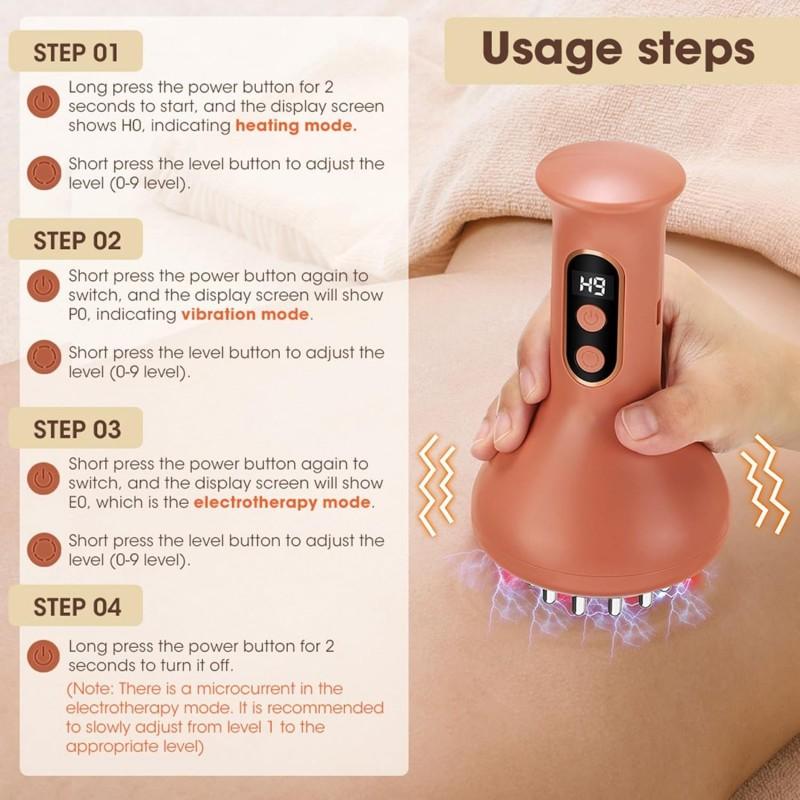 Electric massager, 9 suction modes, wireless charging, intelligent cupping massager, Smart Cupping Machine, suitable for arms, legs, and back, Chargeable