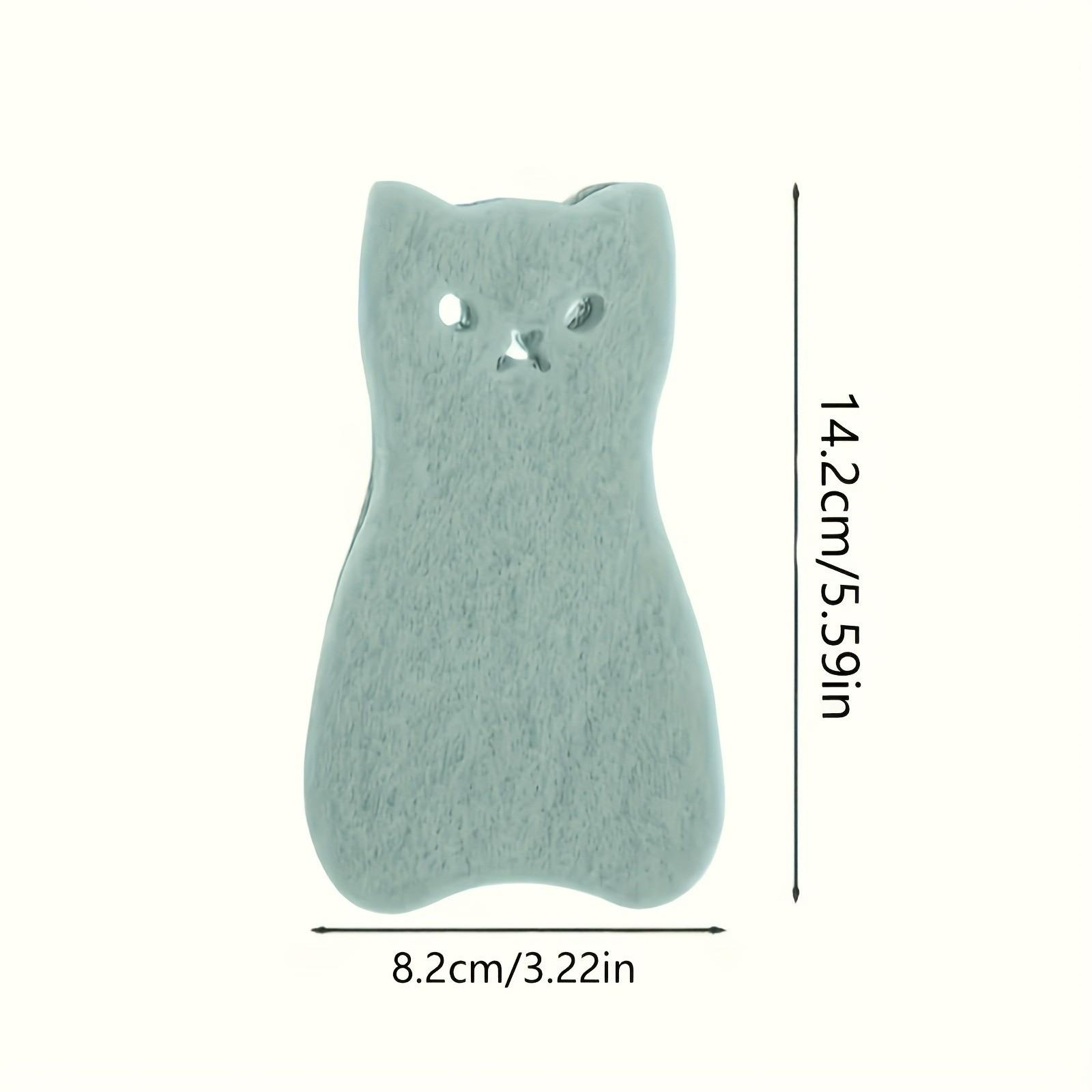 Cute Cat-Shaped Kitchen Sponge Set, Multi-Functional Durable Cleaning Brush, Light Mint Colors, Essential Kitchen Tool
