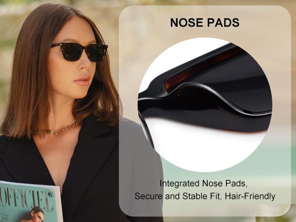 SOJOS Polarized Narrow Square Cateye Sunglasses for Women Retro Trendy Driving Glasses