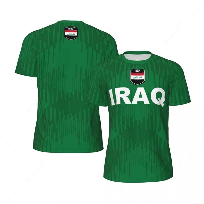 Iraq Flag Graphic Mens Football Jersey Fashion National Emblem 3D Printed Sports T Shirt Casual Oversized Breathable Tees Tops ﻿