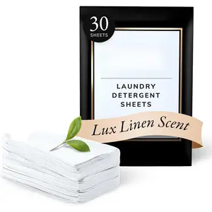 Laundry Sheets | Laundry Detergent Sheets For Washing Clothes |  Essentials & Travel Essentials | Easy To Use | -Based | Lux Linen Scent | 30 count