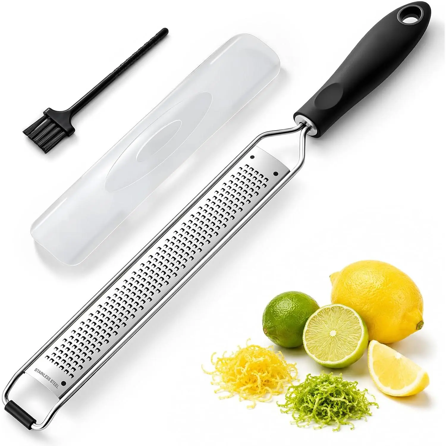 Zester Tool, Stainless Steel Citrus Grater for Cooking, Black