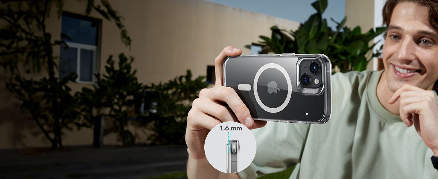 Podoru for iPhone 15 Series Case, Military-Grade Drop Protection Smartphone Cases for Apple iPhone 15 Series with Shockproof Bumper - Clear Crystal Protector Cellphone Protective Cover