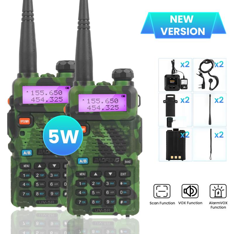 BAOFENG UV-5R Ham Radio 5W Dual Band Walkie Talkie with 1.11" LCD Display & 1-LED Flashlight for Outdoor Camping Hiking Fishing Road Trip - Audio Travel Gadgets BAOFENG UV-5R Ham Radio 5W Dual Band Walkie Talkie with 1.11" LCD Display & 1-LED Flashlight for Outdoor Camping Hiking Fishing Road Trip - Audio Travel Gadgets