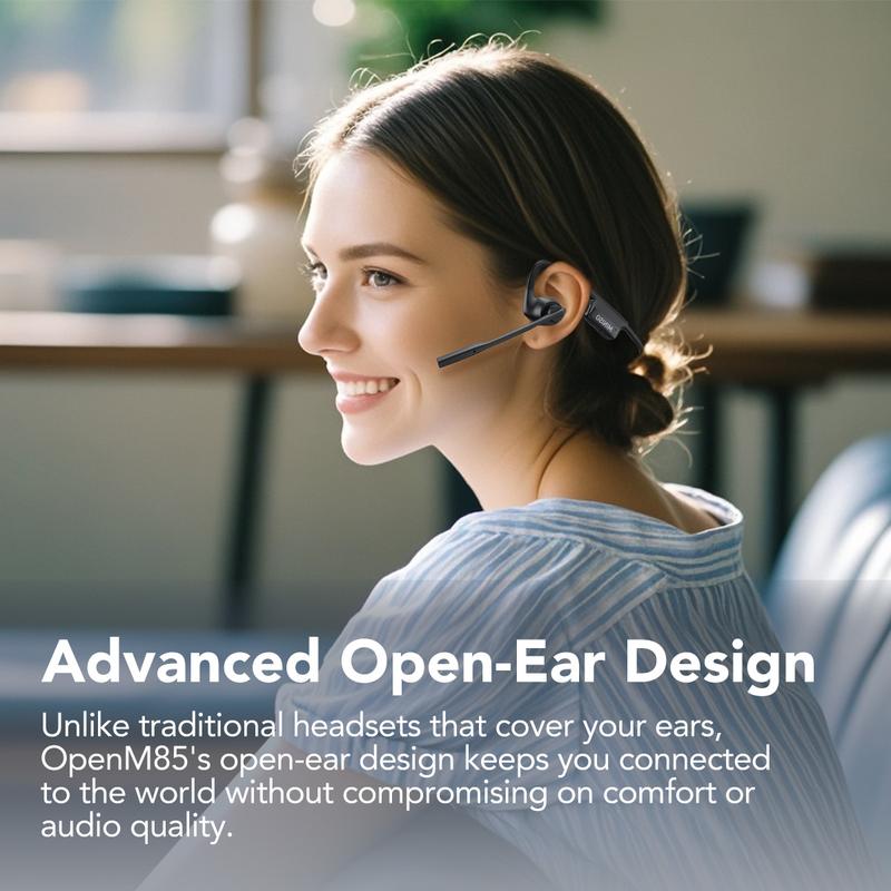 MINISO Open Ear Air Conduction Headphones Music Earphones Wireless Bluetoeth 5.4 Headset with Long Playtime Built-in ENC Mic Hi-Fi Sound Lightweight Earbuds for Home Commute Office Call Center Meeting Use