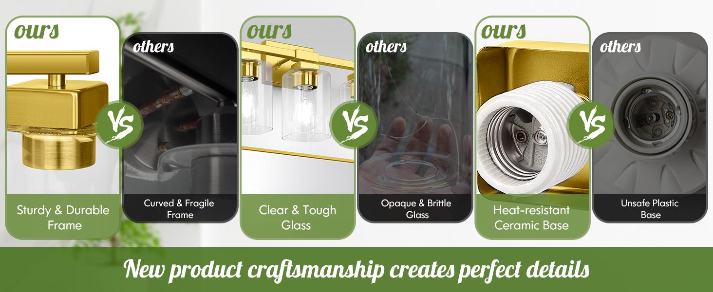 3/4/5-Light Bathroom Light Fixture, Modern Bathroom Vanity Light Over Mirror, Sconces Wall Lighting Fixture for Living Room Bedroom Hallway