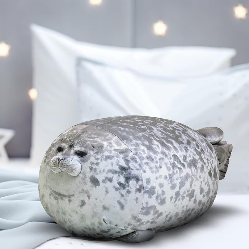 Chubby Seal Plush Toy Stuffed Cotton Comfortable Animal Throw Pillow Cozy Chic Fabric Winter Versatile Sweet Snuggle Gift