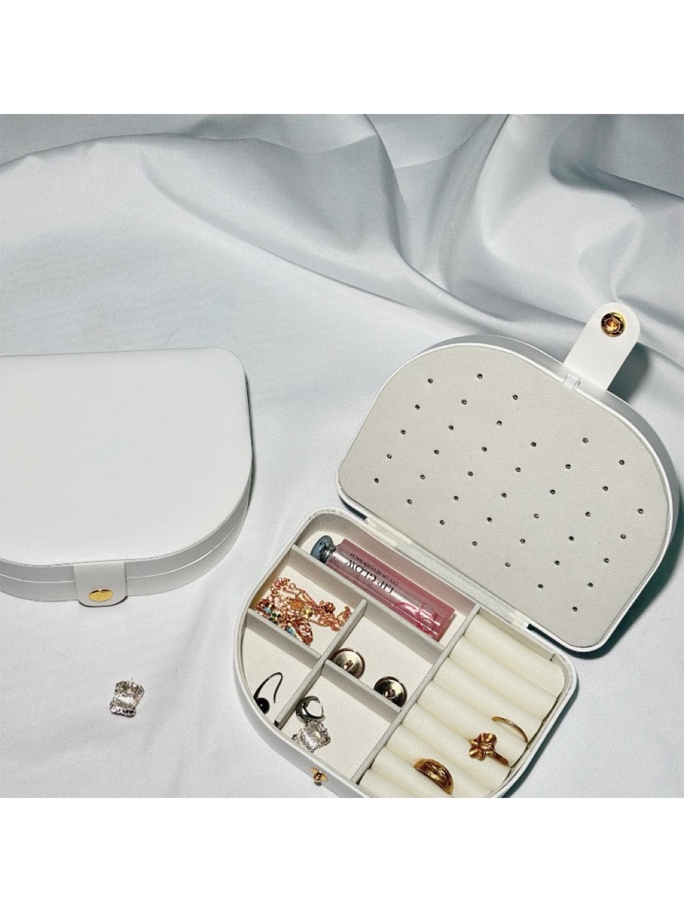 Elegant Jewelry Storage Box, Large Capacity Portable PU Leather Case, Travel Jewelry Organizer with Earring Holder, Ring and Necklace Compartment