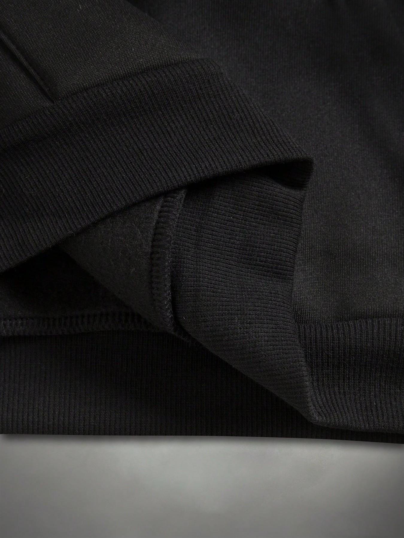 Men's Street Style Rhinestone Decor Hoodie With Two Hat, Windproof Jacket with Pockets and Zipper Design, Fall & Winter Wear, Long, Streetwear, Geometric