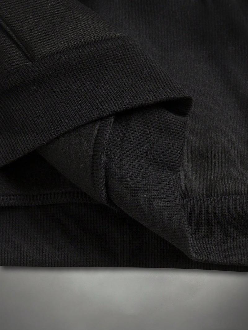 Men's Street Style Rhinestone Decor Hoodie With Two Hat, Windproof Jacket with Pockets and Zipper Design, Fall & Winter Wear