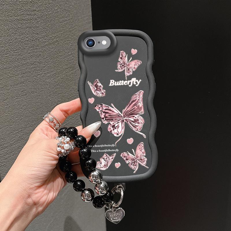 1 Piece Durable 16E Flexible Fantasy Butterfly Case Cover For iPhone 16E Featuring Shockproof Protection And Bracelet In Casual Decoration Accessories